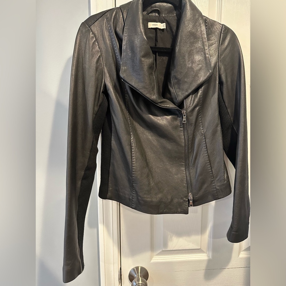 Vince Black Leather Women's Jacket